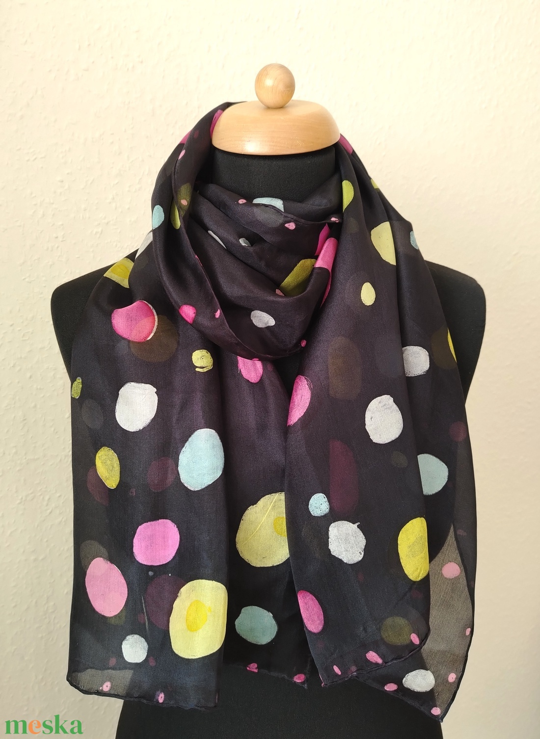 Pöttyös batik selyemsál  - ruha & divat - sál, sapka, kendő - sál - Meska.hu Pöttyös batik selyemsál  - ruha & divat - sál, sapka, kendő - sál - Meska.hu