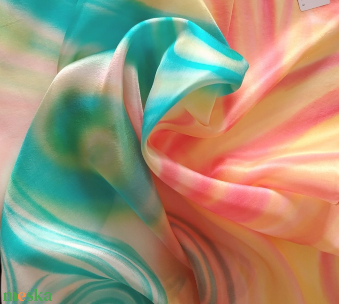 Áramlás selyemkendő Tavasz  - ruha & divat - sál, sapka, kendő - kendő - Meska.hu