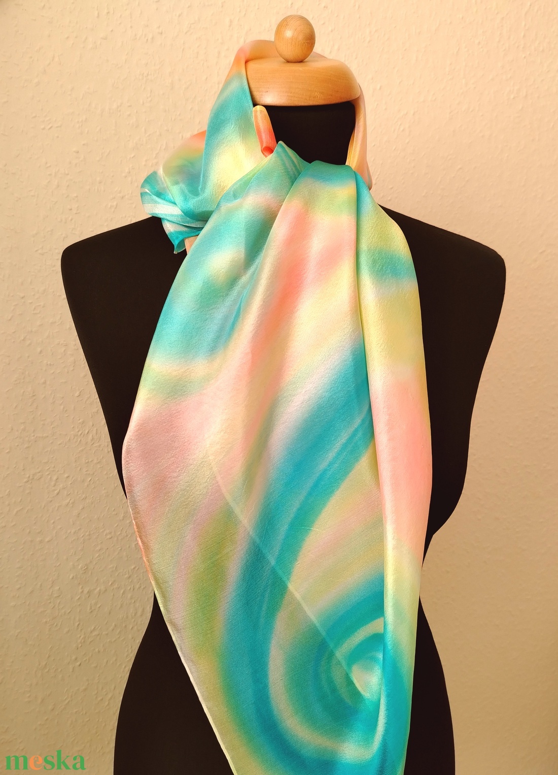 Áramlás selyemkendő Tavasz  - ruha & divat - sál, sapka, kendő - kendő - Meska.hu