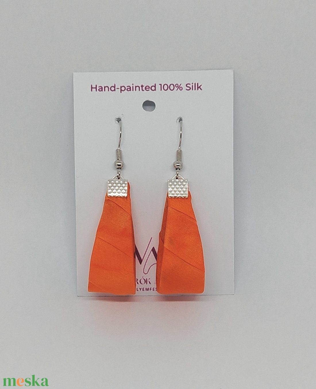 Kis Csepp selyemfüli - Narancs  - ékszer - fülbevaló - lógó csepp fülbevaló - Meska.hu