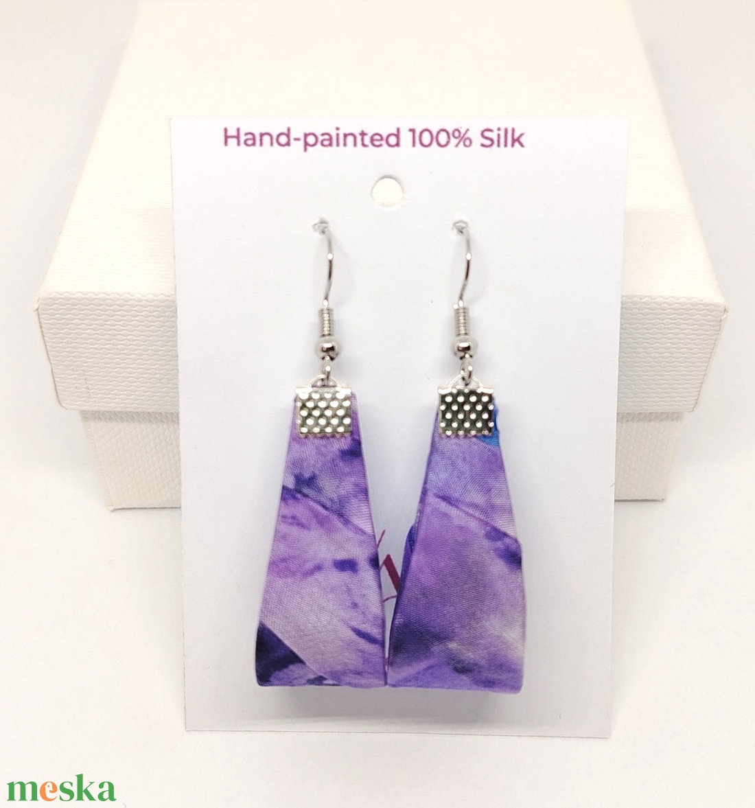 Kis Csepp selyemfüli - Lila  - ékszer - fülbevaló - lógó csepp fülbevaló - Meska.hu