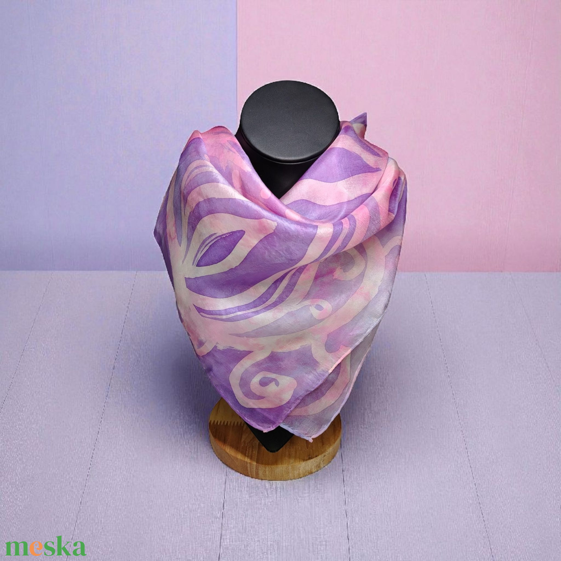 Lila selyemkendő - Nyár  - ruha & divat - sál, sapka, kendő - kendő - Meska.hu