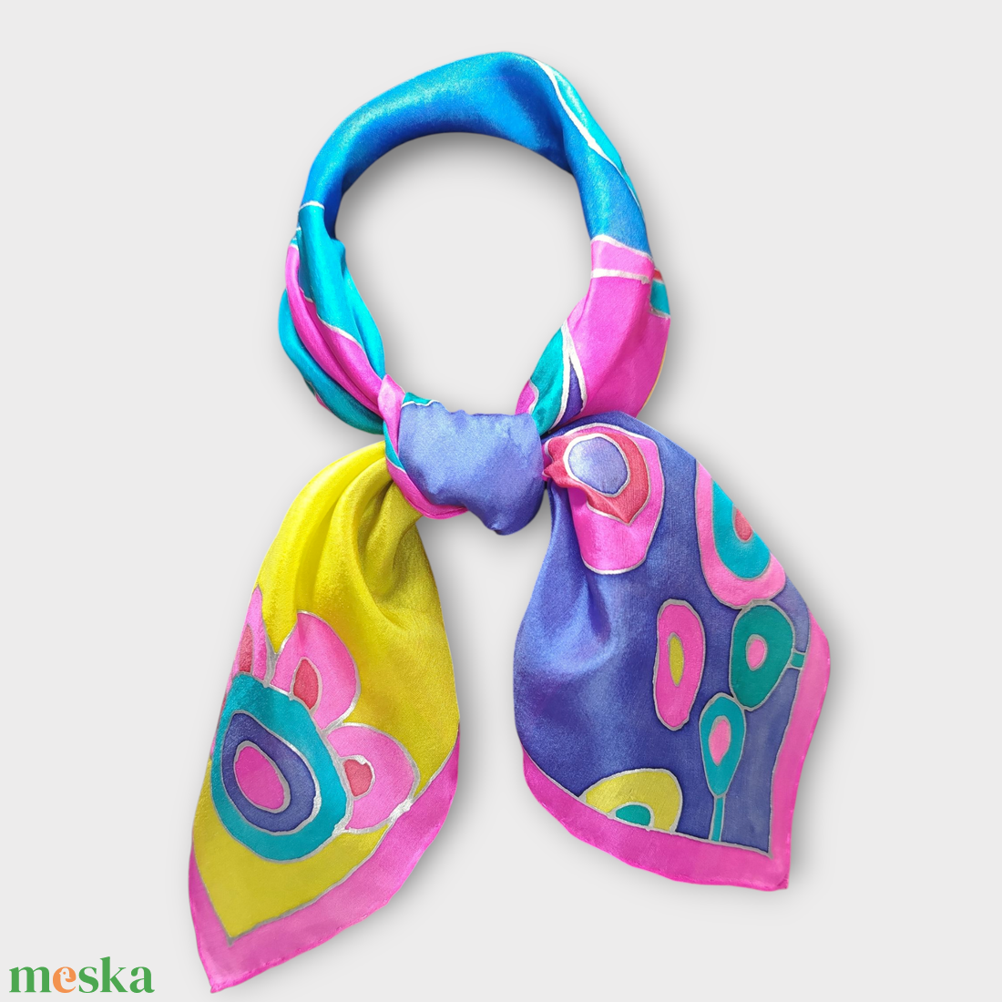 Happy city selyemkendő - Tél  - ruha & divat - sál, sapka, kendő - kendő - Meska.hu