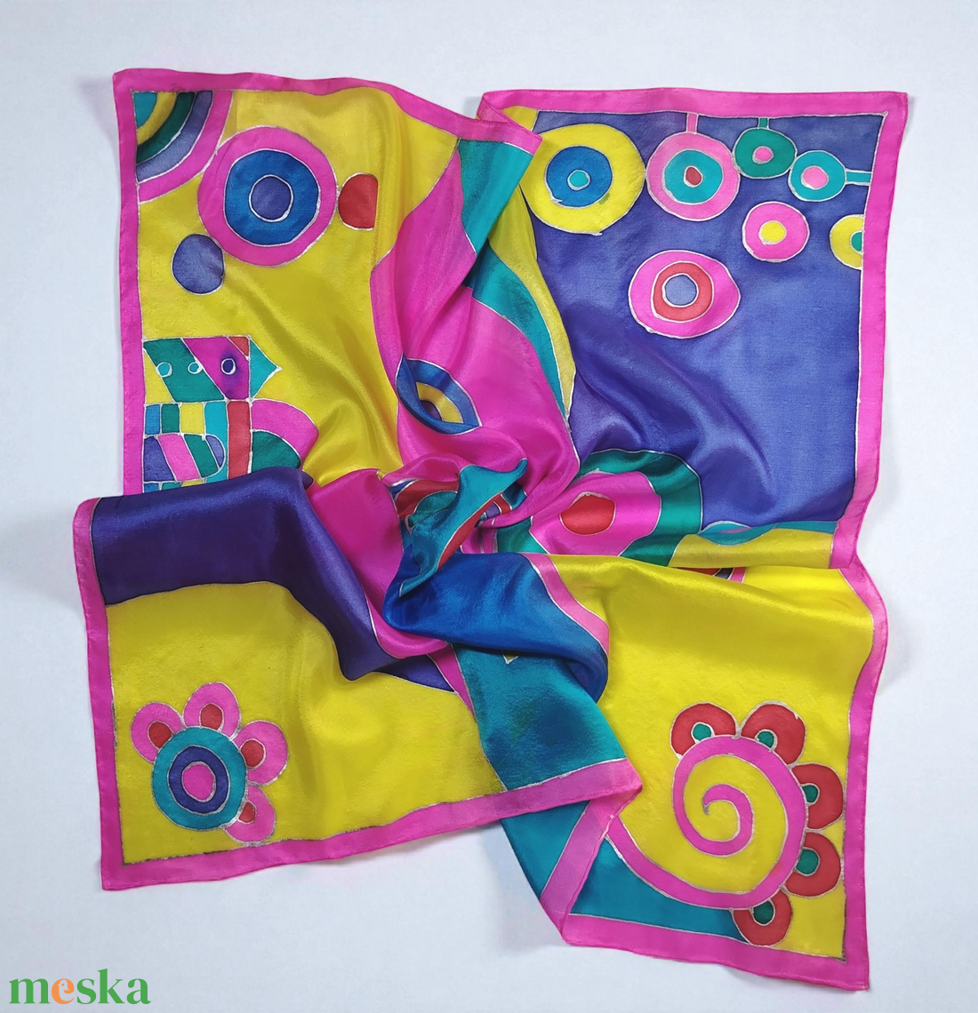 Happy city selyemkendő - Tél  - ruha & divat - sál, sapka, kendő - kendő - Meska.hu