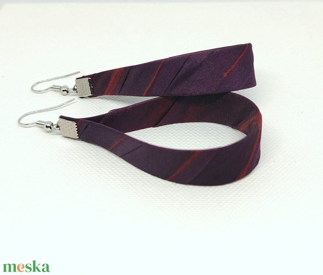 Nagy Csepp selyemfüli - Csíkos  - ékszer - fülbevaló - lógó csepp fülbevaló - Meska.hu