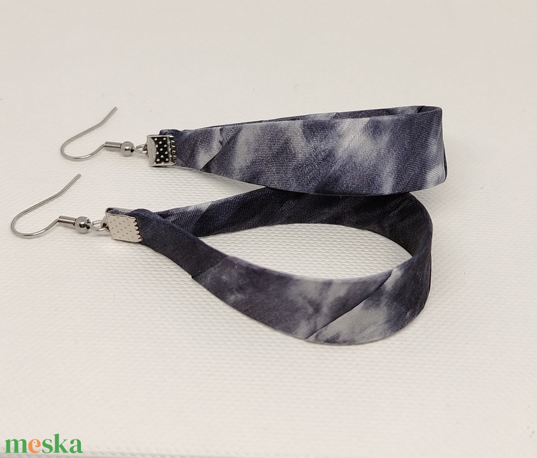 Nagy Csepp selyemfüli - Márvány  - ékszer - fülbevaló - lógó csepp fülbevaló - Meska.hu