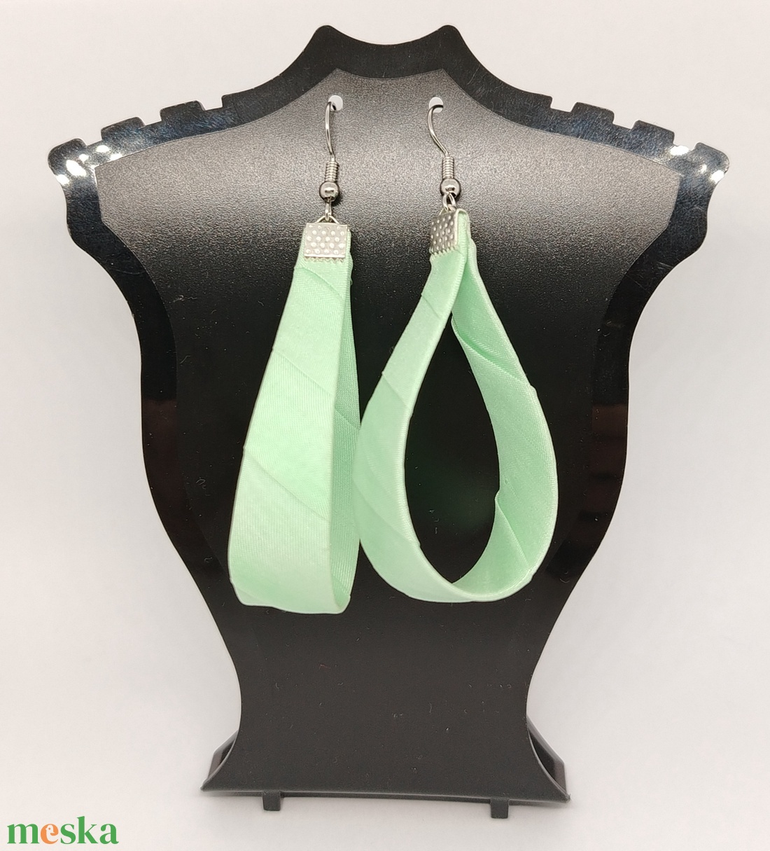 Nagy Csepp selyemfüli - Alma - ékszer - fülbevaló - lógó csepp fülbevaló - Meska.hu