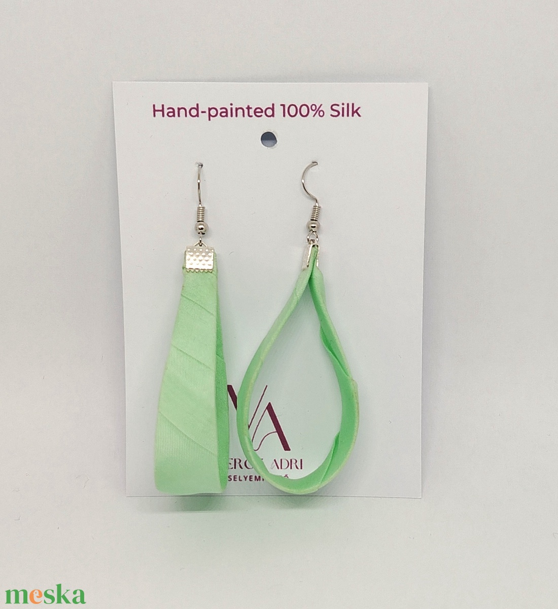 Nagy Csepp selyemfüli - Alma - ékszer - fülbevaló - lógó csepp fülbevaló - Meska.hu