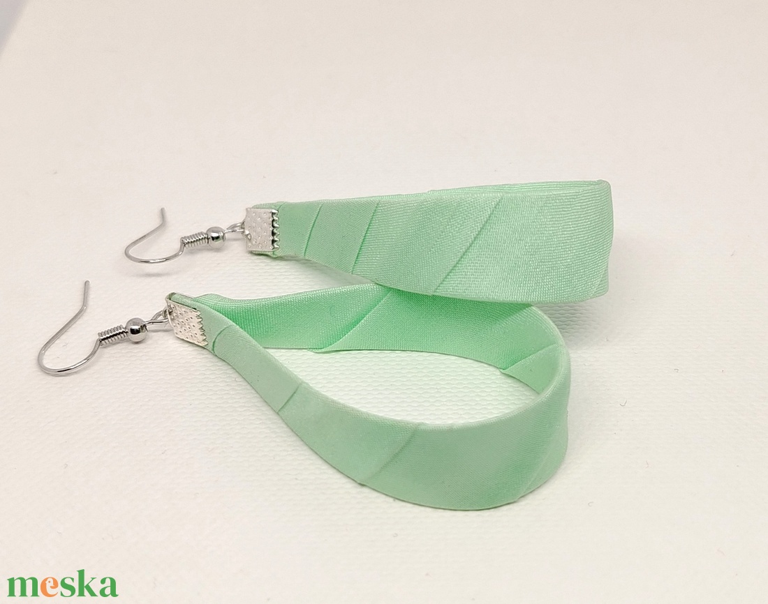 Nagy Csepp selyemfüli - Alma - ékszer - fülbevaló - lógó csepp fülbevaló - Meska.hu