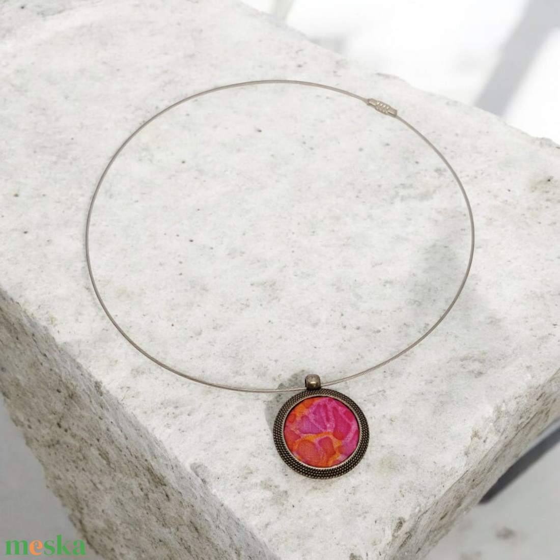 Selyem nyakék, medál  - ékszer - nyaklánc - medál - Meska.hu