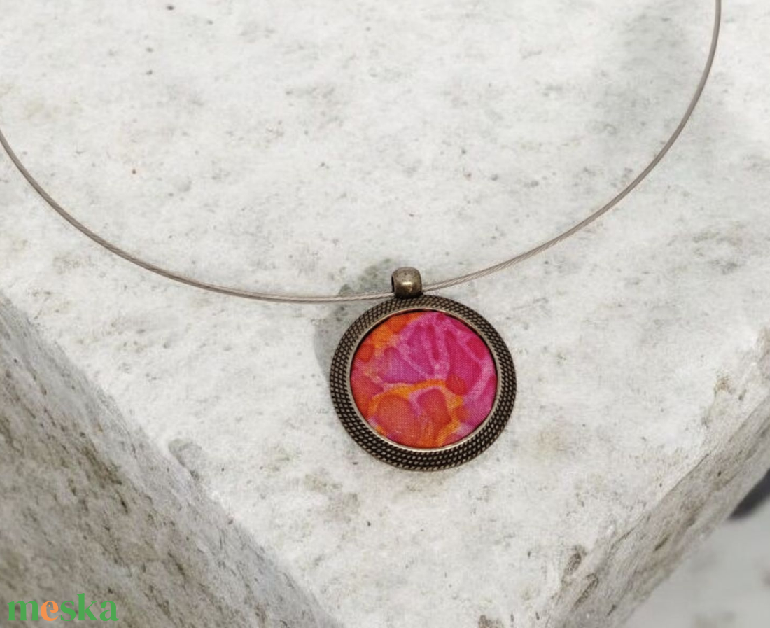 Selyem nyakék, medál  - ékszer - nyaklánc - medál - Meska.hu