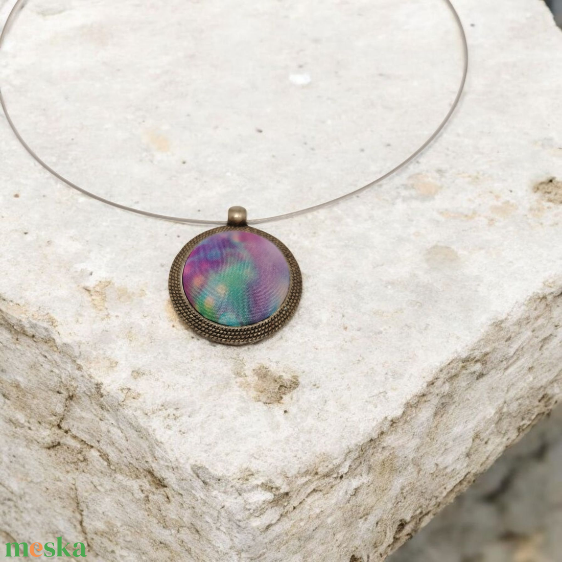 Selyem medál - Nyár  - ékszer - nyaklánc - medál - Meska.hu