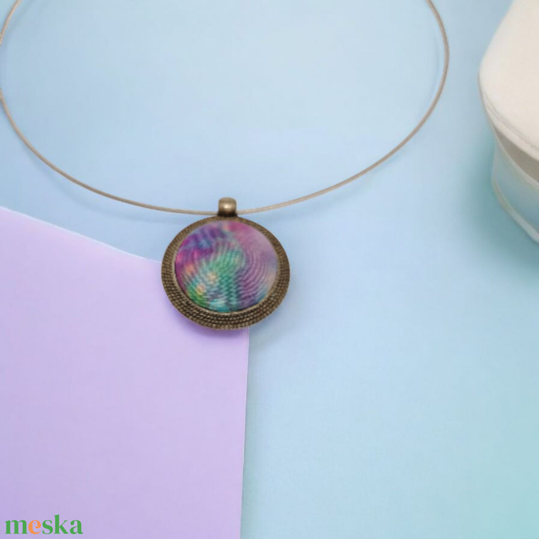 Selyem medál - Nyár  - ékszer - nyaklánc - medál - Meska.hu