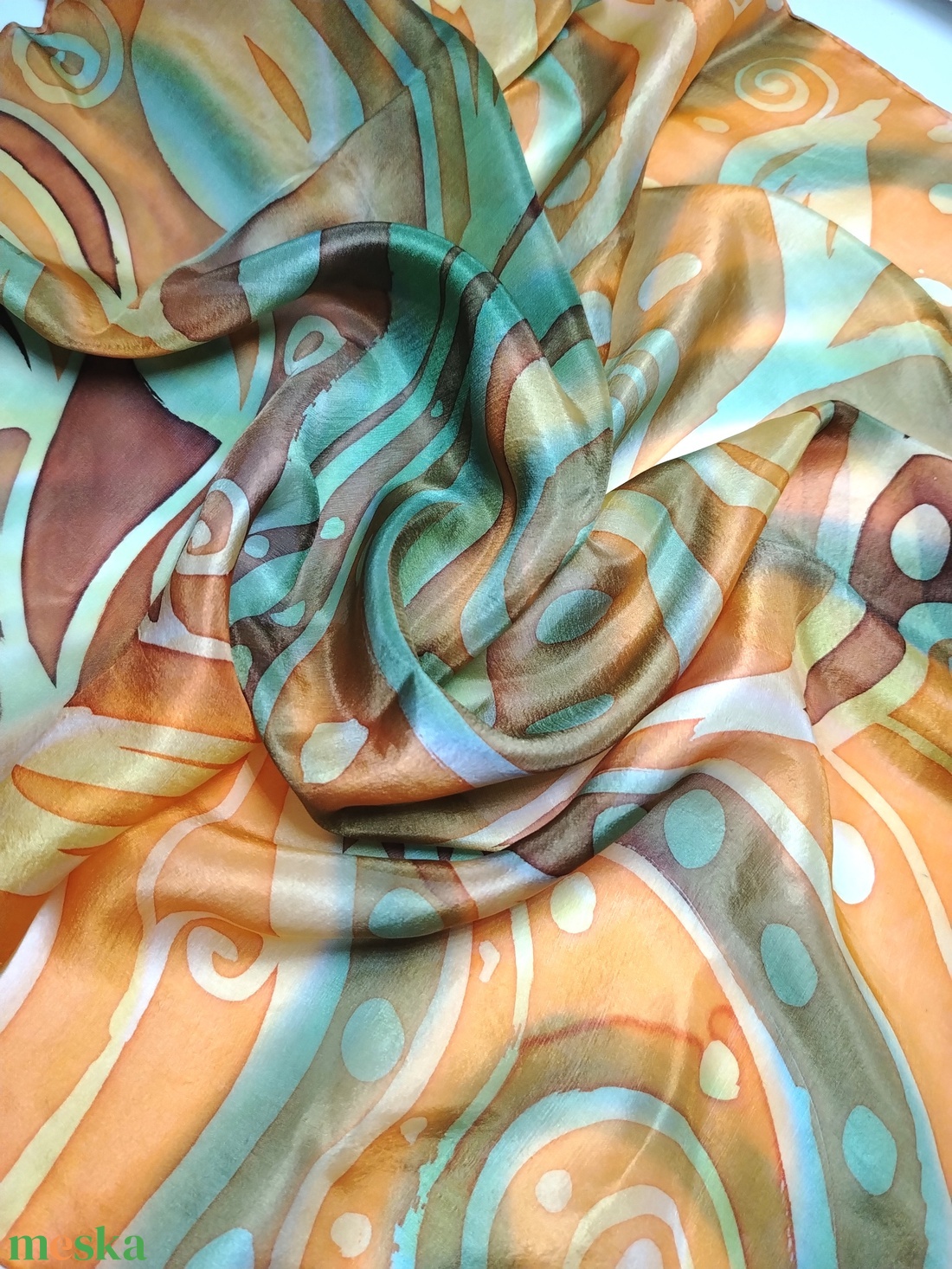 Űrvirág selyemkendő - ősz  - ruha & divat - sál, sapka, kendő - kendő - Meska.hu