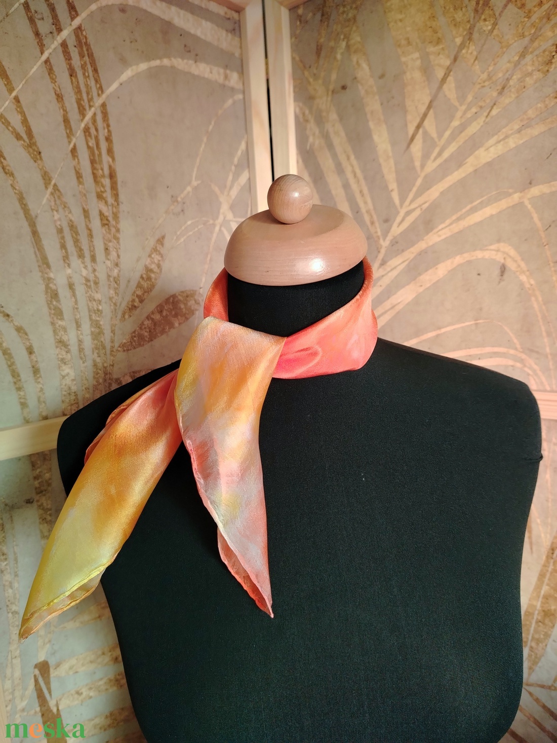 Aranyló nap selyemkendő  - ruha & divat - sál, sapka, kendő - kendő - Meska.hu