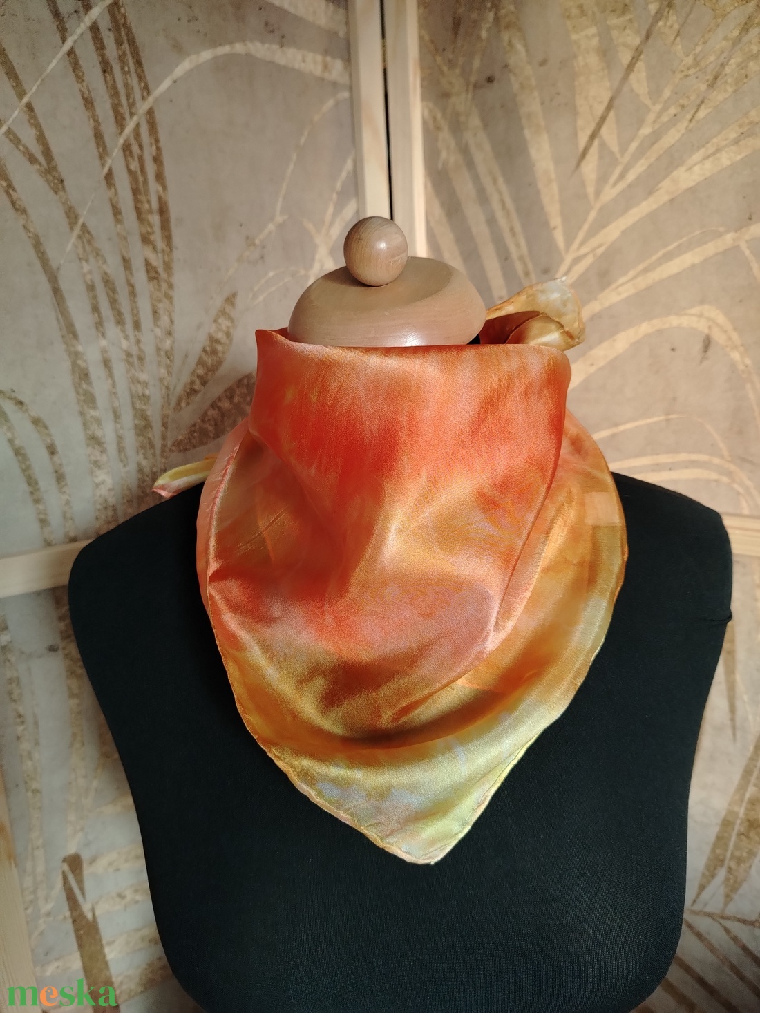 Aranyló nap selyemkendő  - ruha & divat - sál, sapka, kendő - kendő - Meska.hu