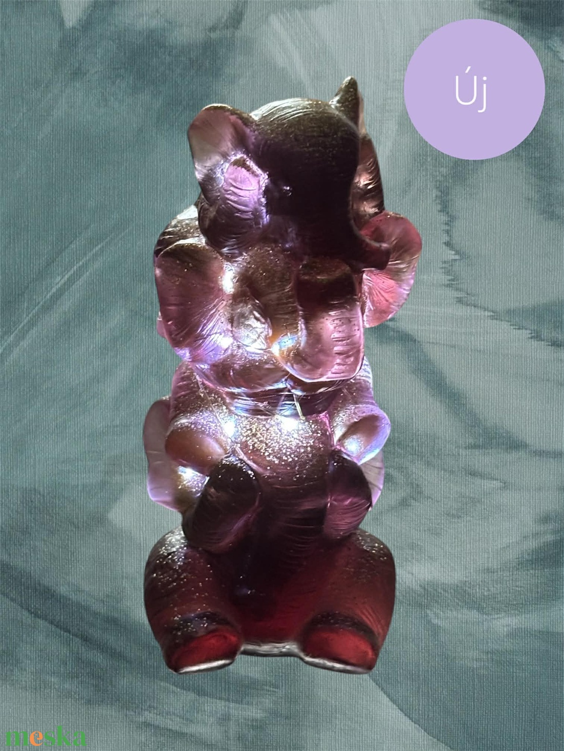 Nem hall, nem lát és nem beszél fényfüzéres elefánt szobor - otthon & életmód - dekoráció - dísztárgy - Meska.hu