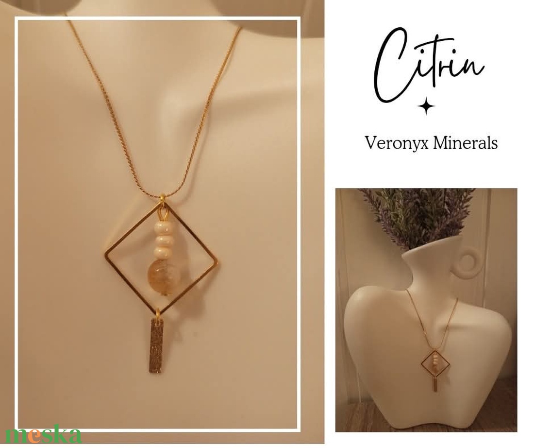 Citrin nyaklánc - ékszer - nyaklánc - medál - Meska.hu