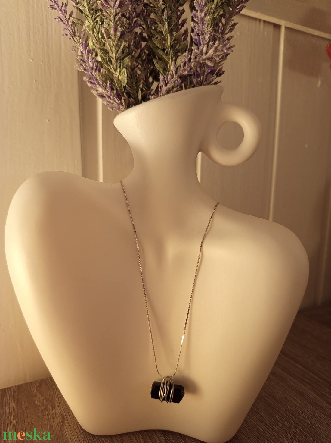 Védelmező turmalin nyaklánc  - ékszer - nyaklánc - medál - Meska.hu