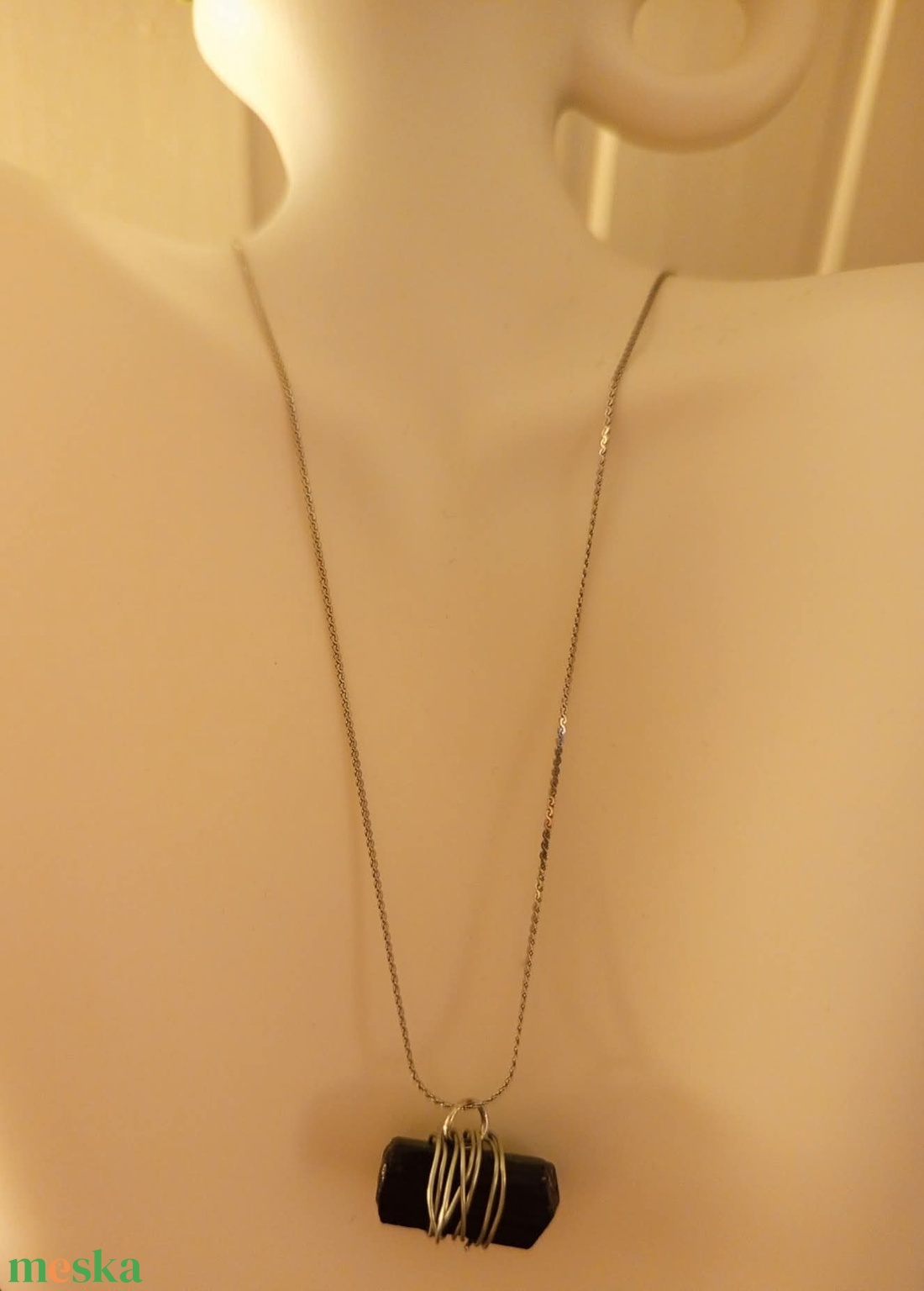 Védelmező turmalin nyaklánc  - ékszer - nyaklánc - medál - Meska.hu