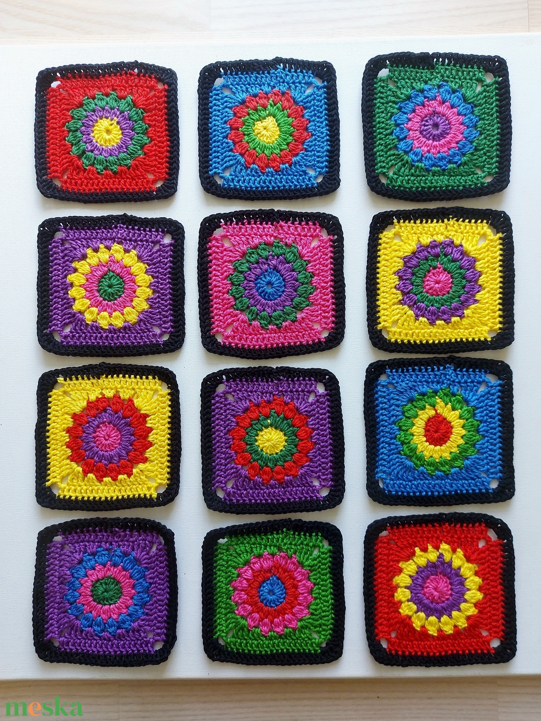 Színes nagyinégyzetek kreatív projektekhez - kellékek & szerszámok - dekorációs kellékek - egyéb kellékek - Meska.hu