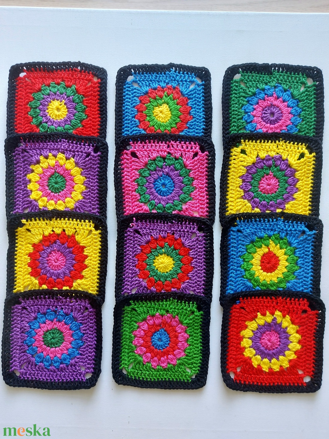 Színes nagyinégyzetek kreatív projektekhez - kellékek & szerszámok - dekorációs kellékek - egyéb kellékek - Meska.hu