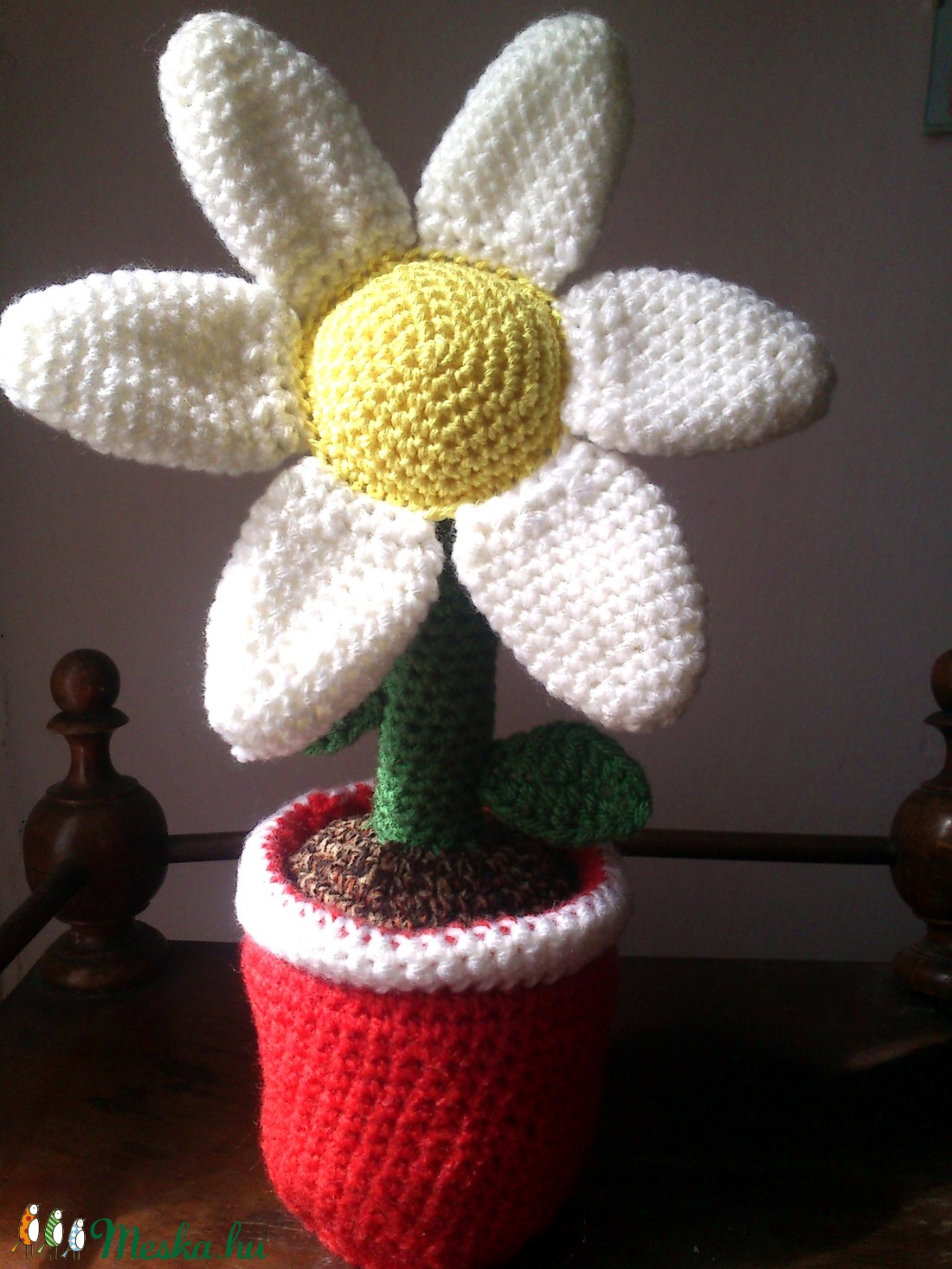 Horgolt cserepes virág -  - Meska.hu