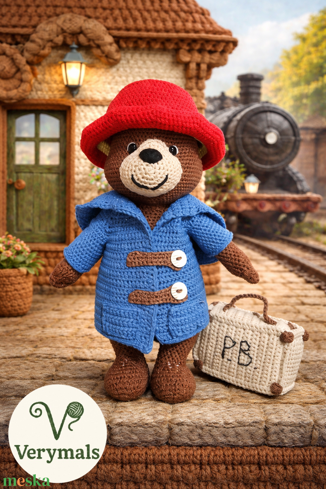 Paddington horgolt maci - játék & sport - plüssállat & játékfigura - maci - Meska.hu