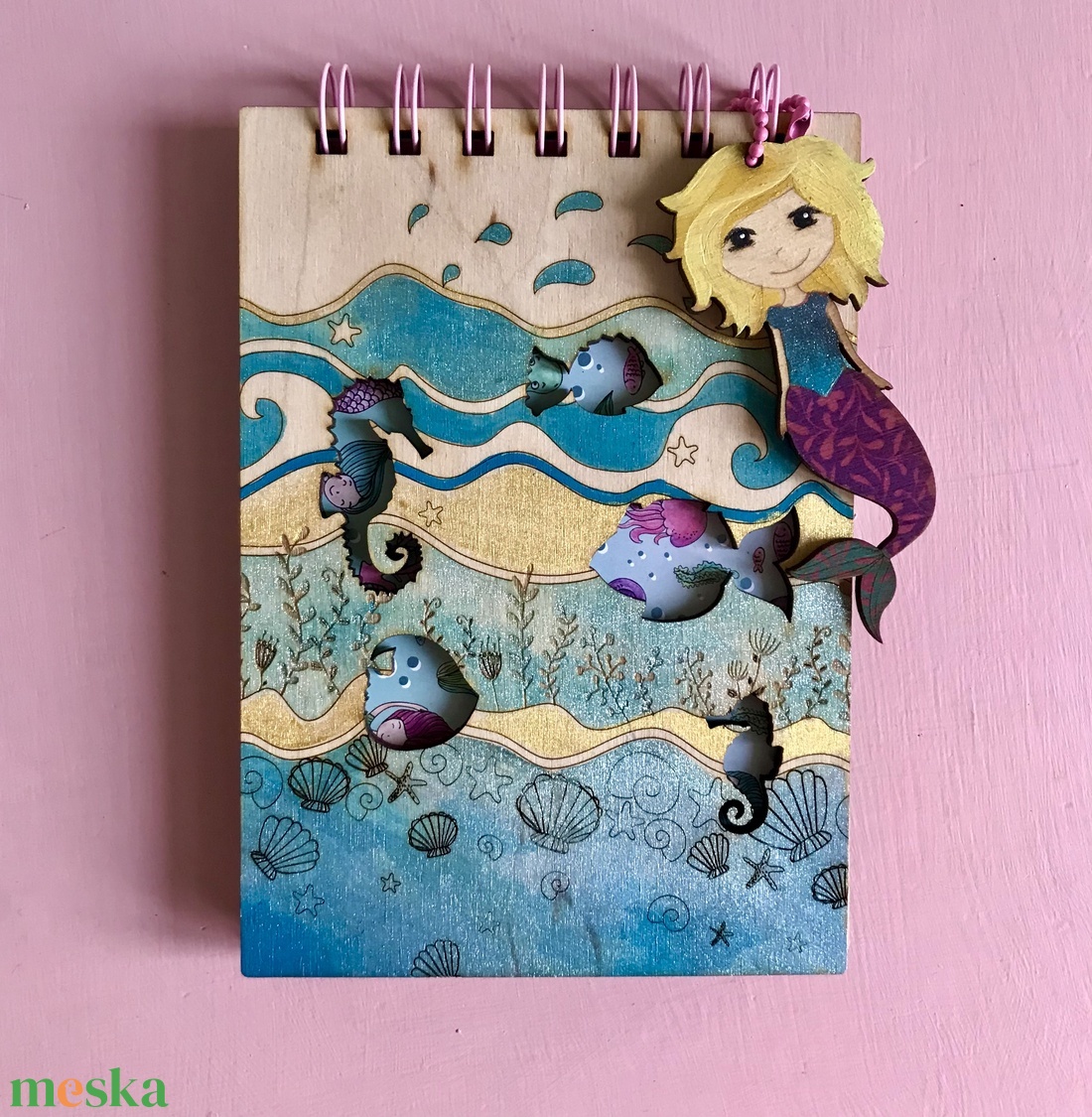 Füzet sellővel lánykáknak - otthon & életmód - papír, írószer - jegyzetfüzet & napló - Meska.hu