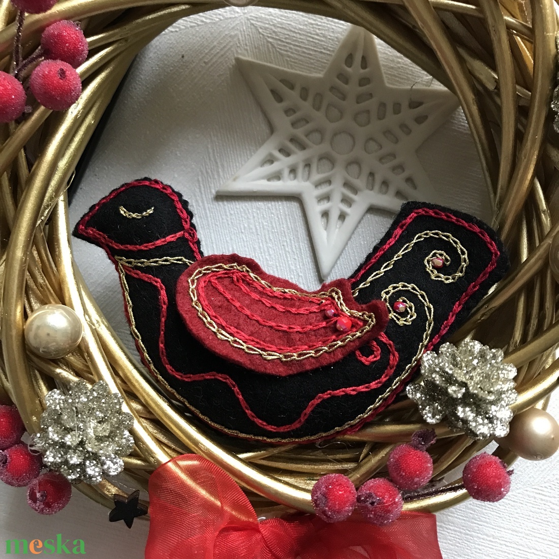 Madaras koszorú - karácsony - adventi díszek - adventi gyertyadíszek és koszorúdíszek - Meska.hu