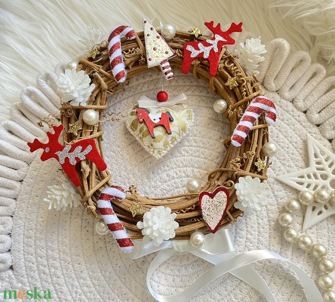Karácsonyi koszorú - karácsony - karácsonyi lakásdekoráció - karácsonyi lakásdíszek - Meska.hu