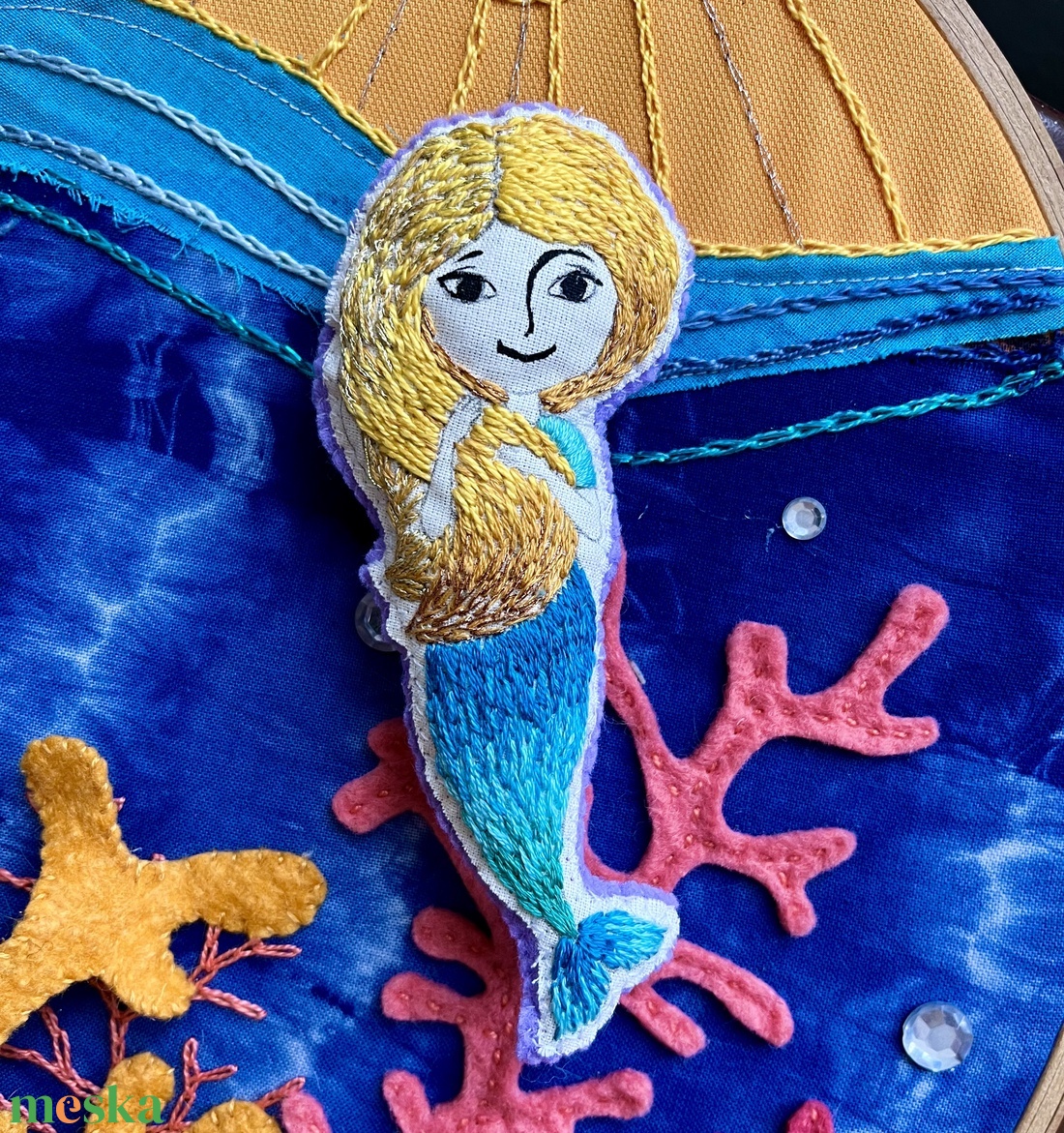 Hímzett sellő baba - játék & sport - baba & babaház - baba - Meska.hu