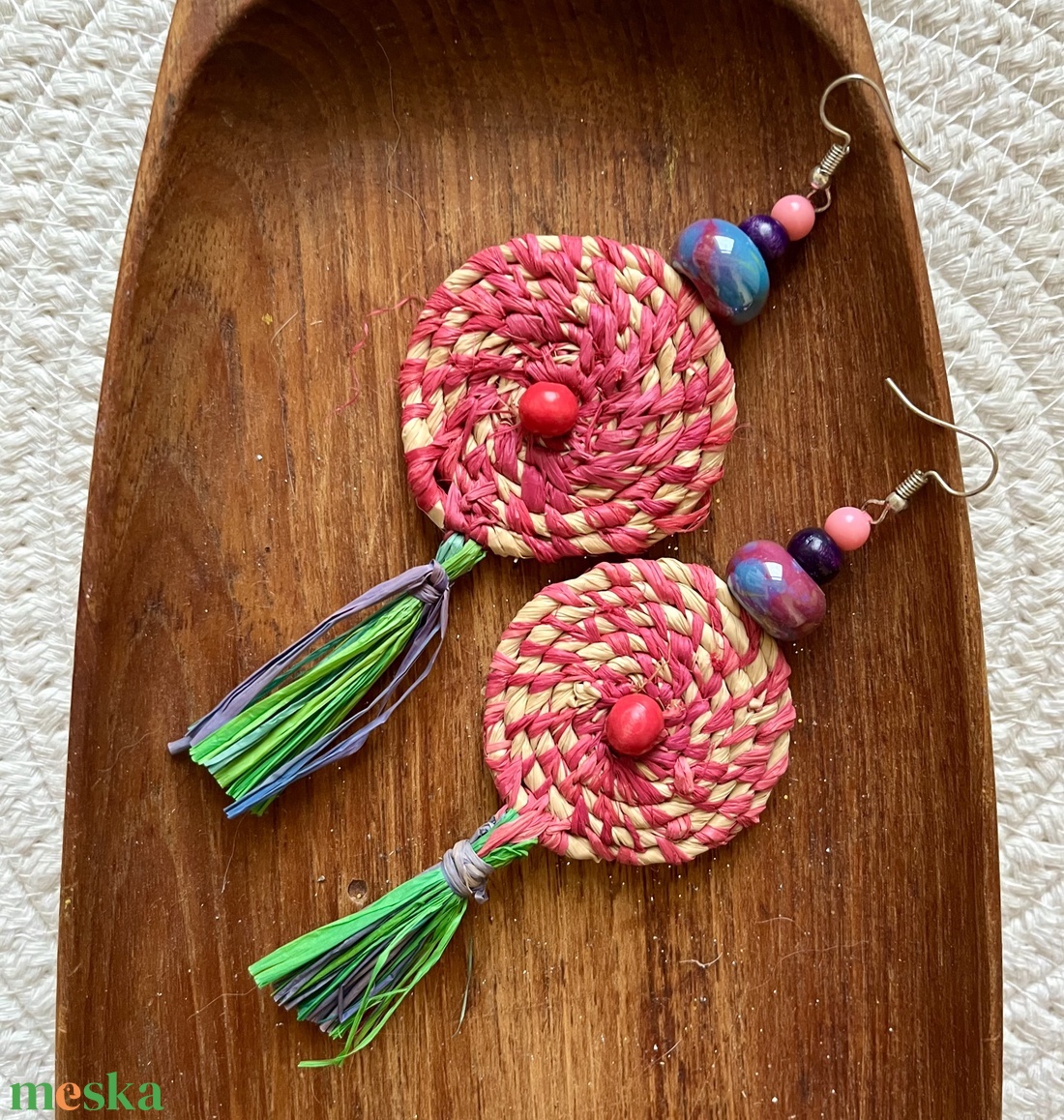 Kerek fülbevaló - ékszer - fülbevaló - lógó fülbevaló - Meska.hu