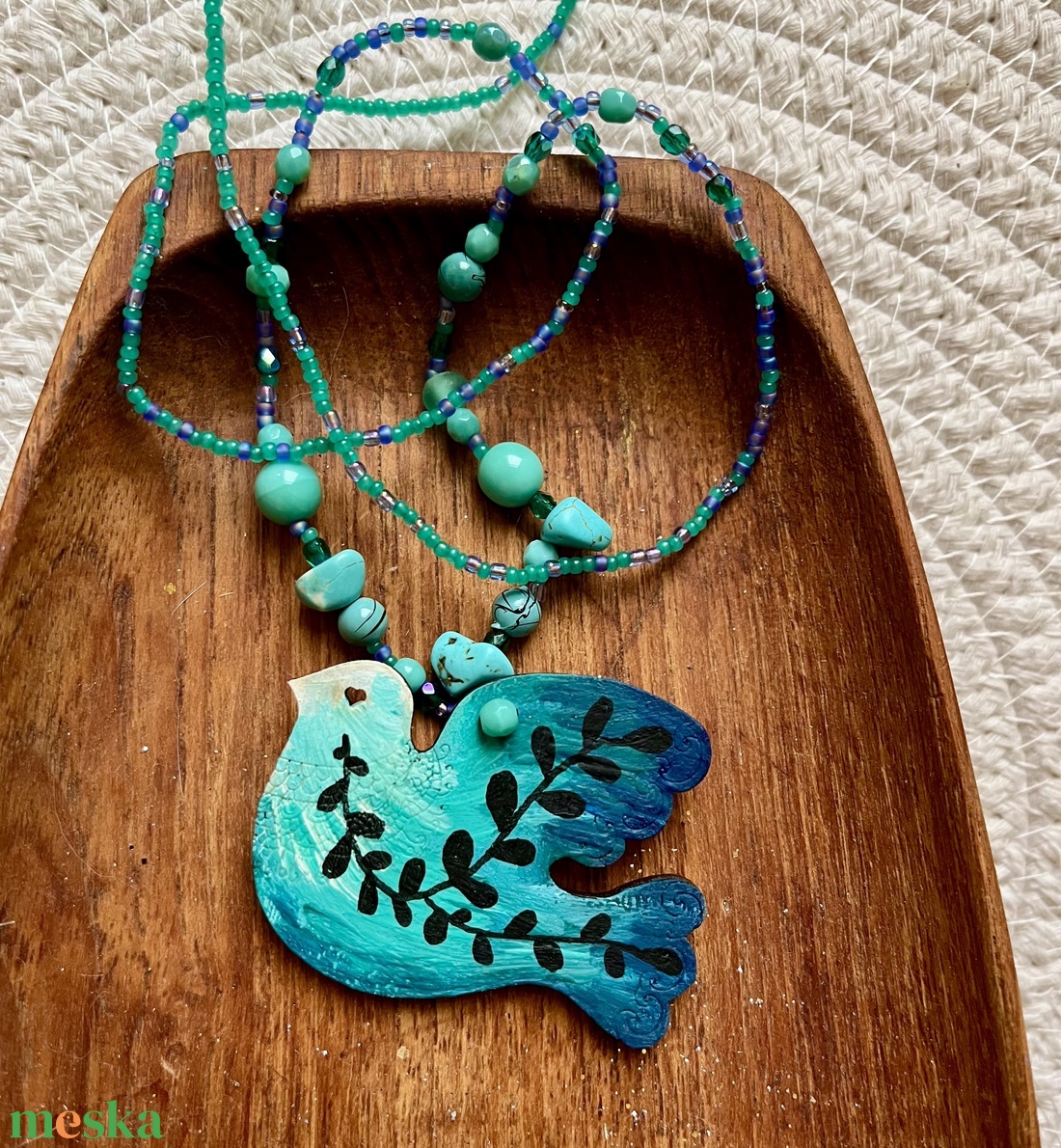 Madaras nyaklánc - ékszer - nyaklánc - gyöngyös nyaklánc - Meska.hu