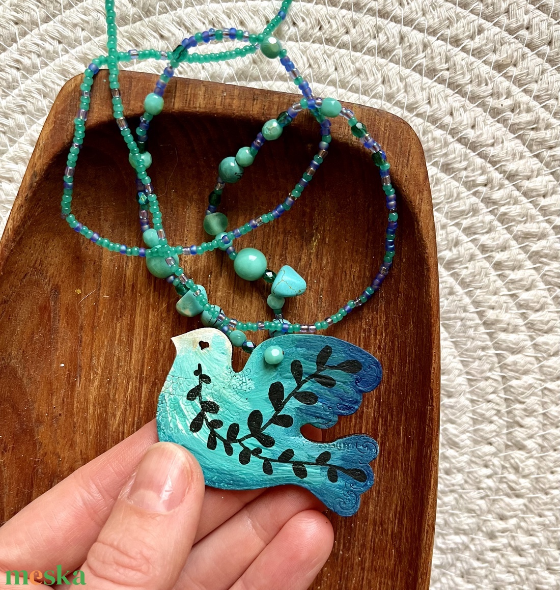 Madaras nyaklánc - ékszer - nyaklánc - gyöngyös nyaklánc - Meska.hu