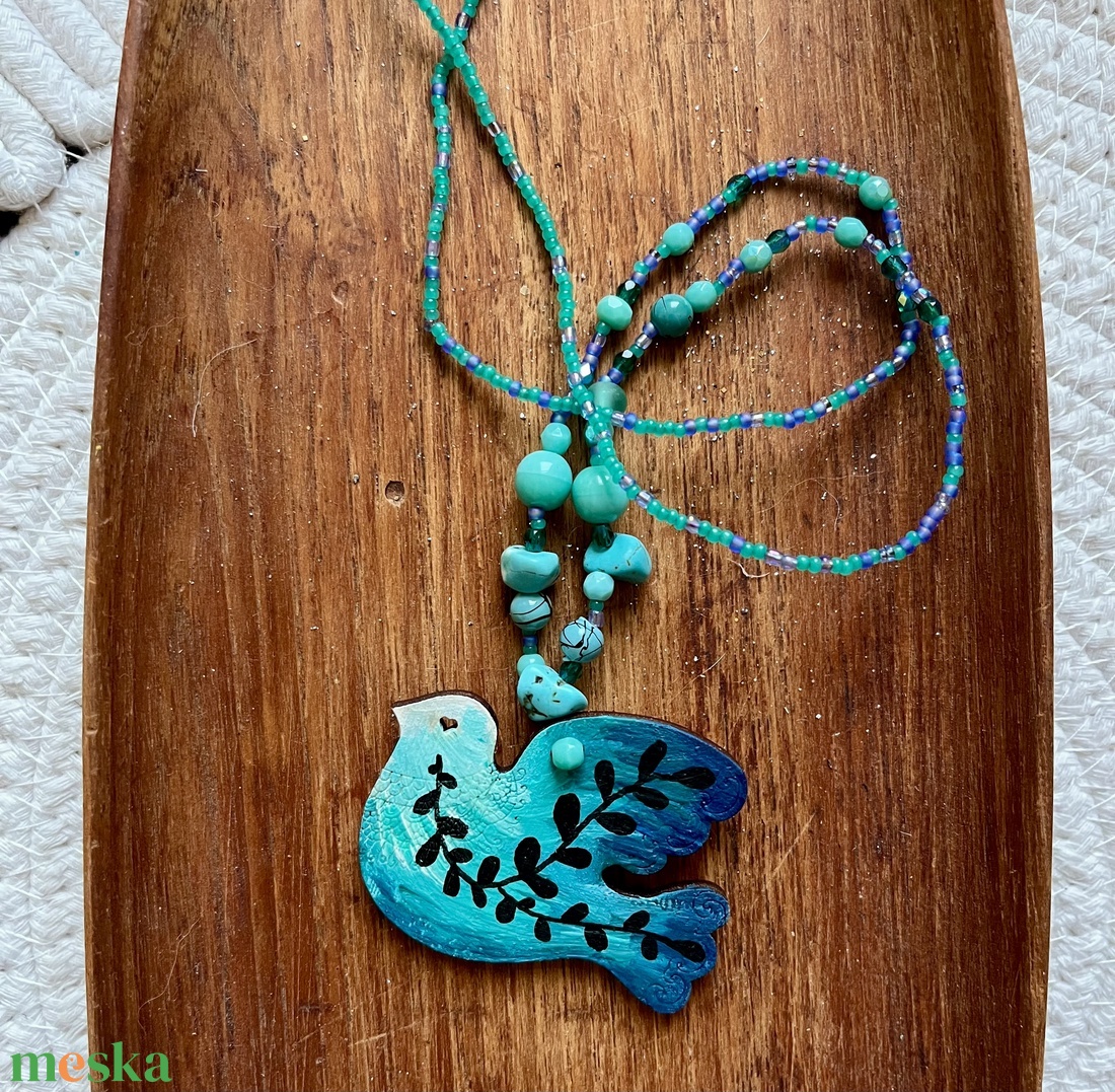 Madaras nyaklánc - ékszer - nyaklánc - gyöngyös nyaklánc - Meska.hu