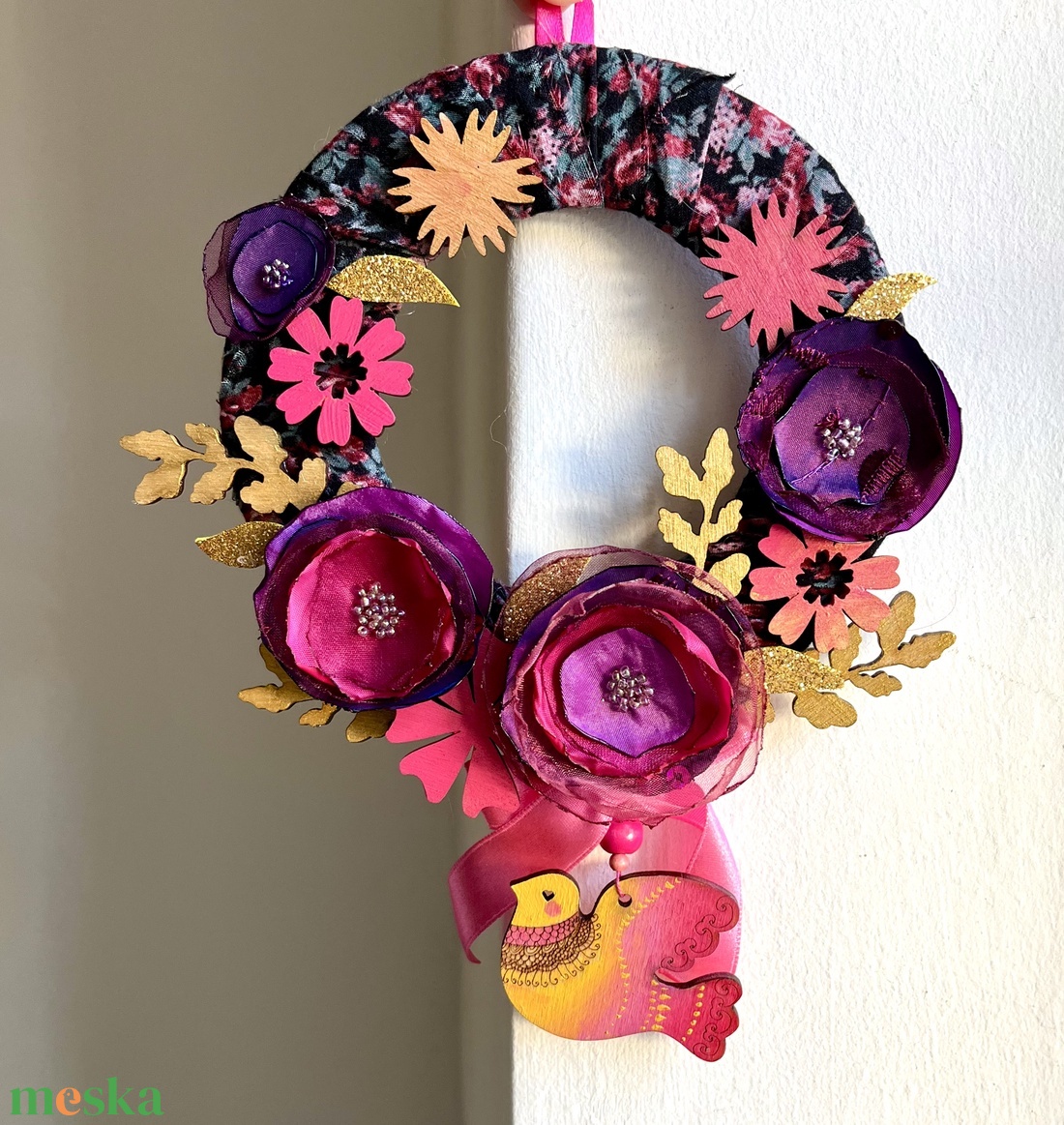 Édes mini koszorú - otthon & életmód - virágdekoráció - virágdíszek - dekor koszorúk, kopogtatók - Meska.hu