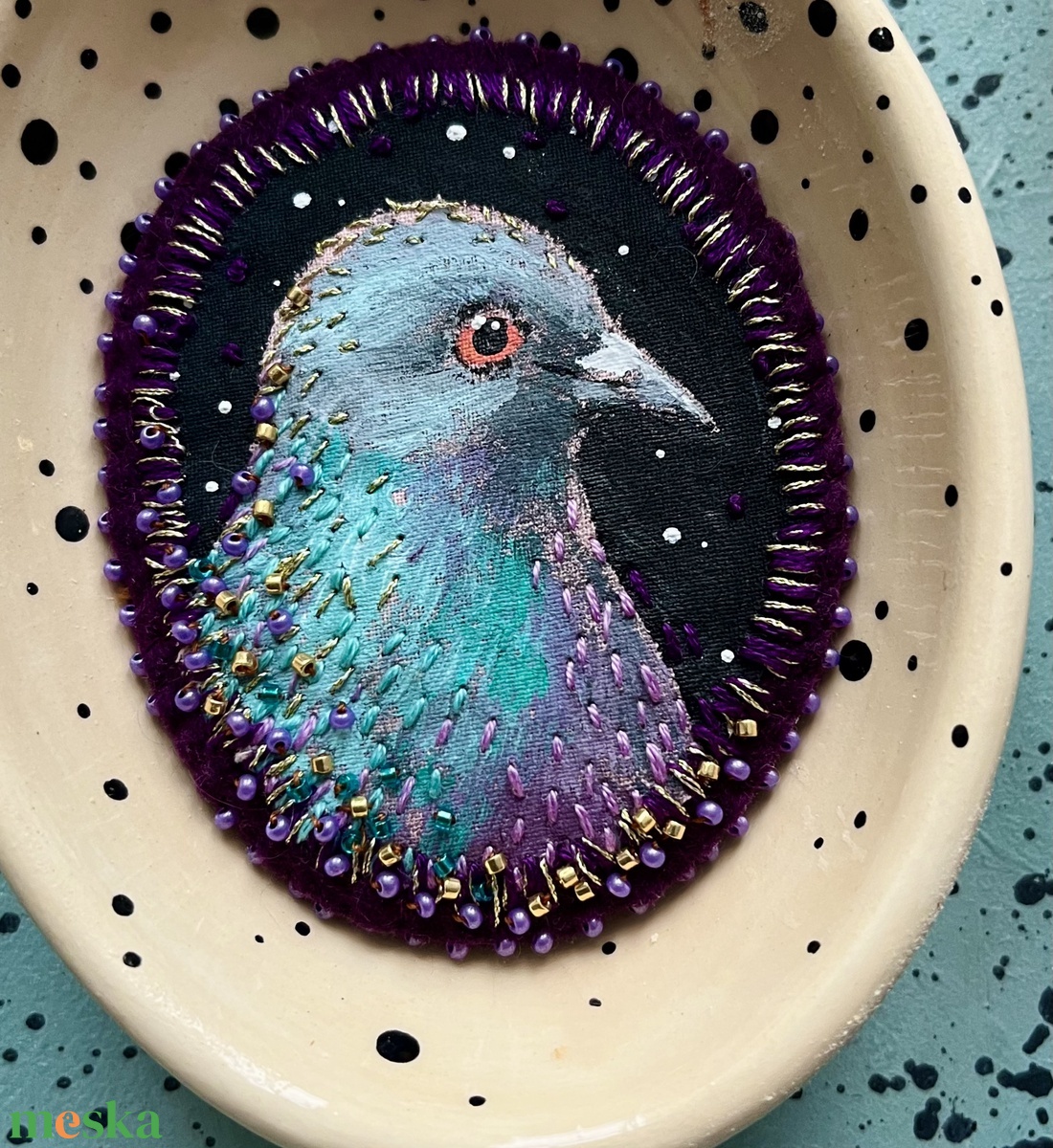 Galamb kitűző - ékszer - kitűző és bross - Meska.hu