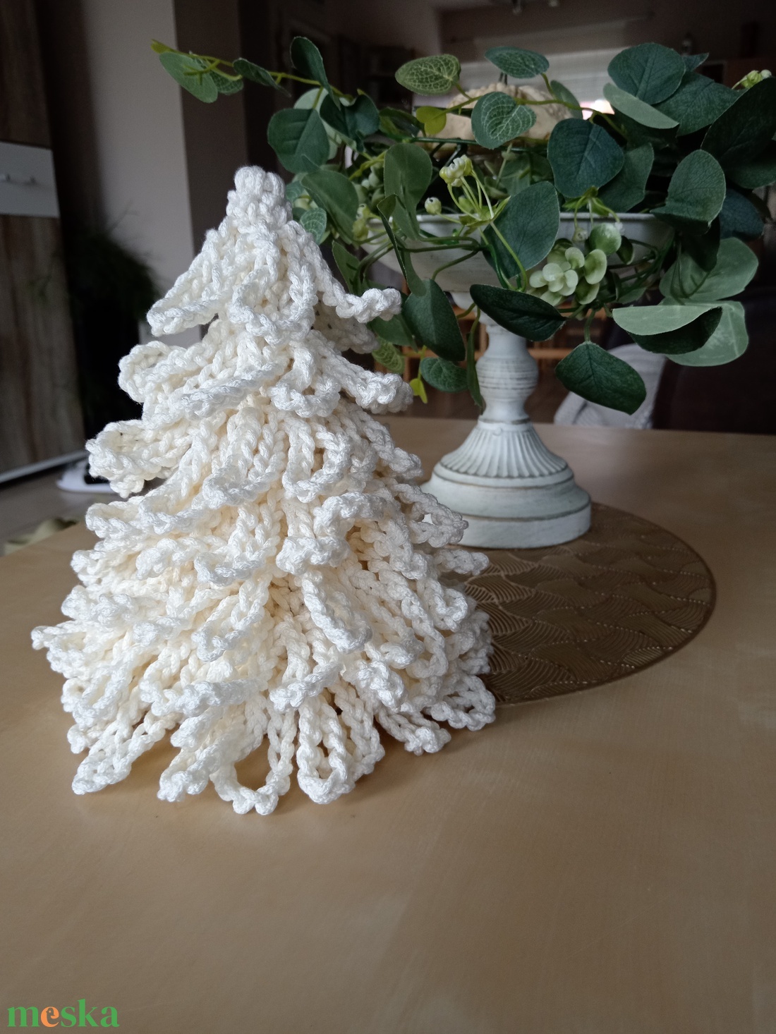Horgolt karácsonyfa  - karácsony - adventi díszek - adventi asztaldísz - Meska.hu