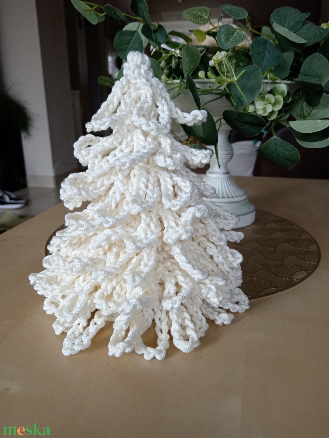 Horgolt karácsonyfa  - karácsony - adventi díszek - adventi asztaldísz - Meska.hu