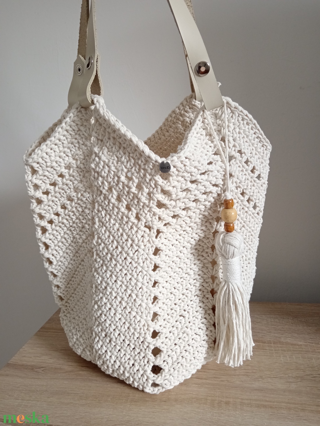 Horgolt tulipán táska  - táska & tok - kézitáska & válltáska - nagy pakolós táska - Meska.hu