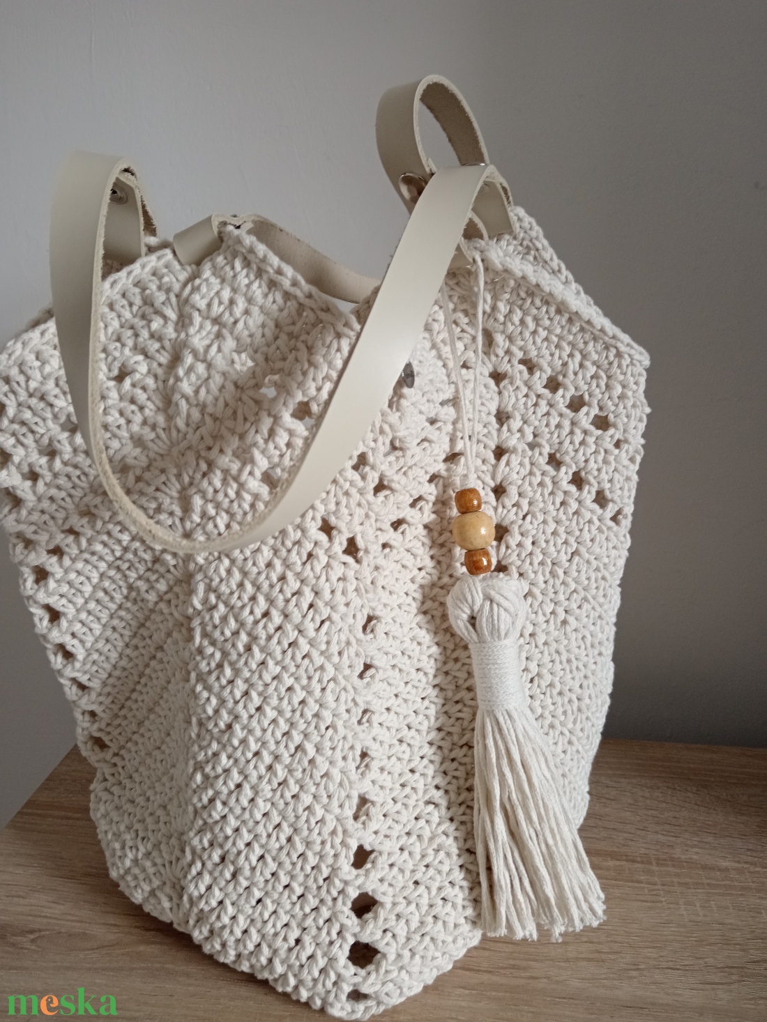 Horgolt tulipán táska  - táska & tok - kézitáska & válltáska - nagy pakolós táska - Meska.hu