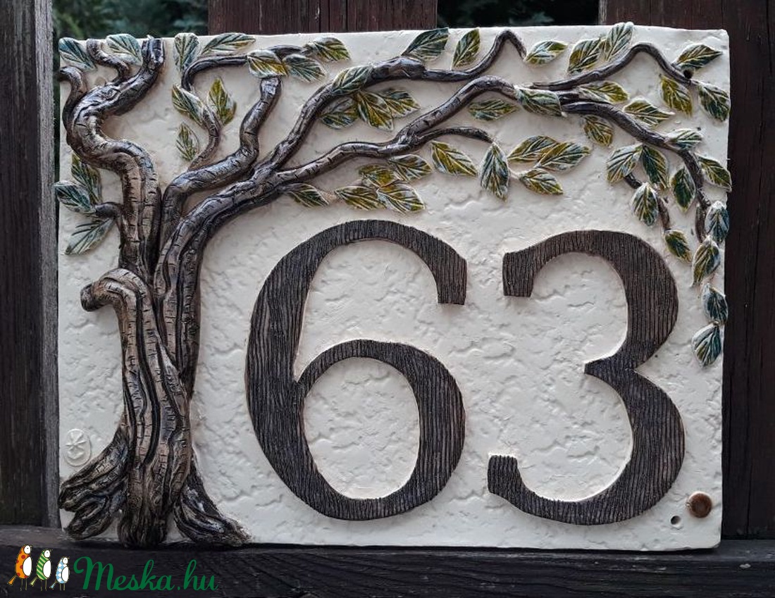 Kerámia házszámtábla - otthon & életmód - ház & kert - házszám - Meska.hu