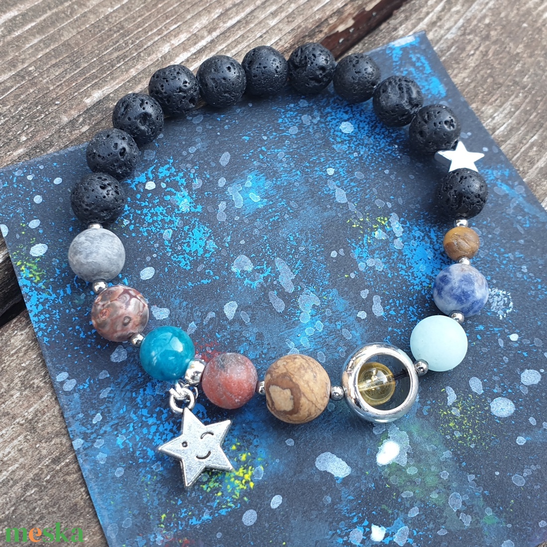 Naprendszer karkötő - ékszer - karkötő - gyöngyös karkötő - Meska.hu