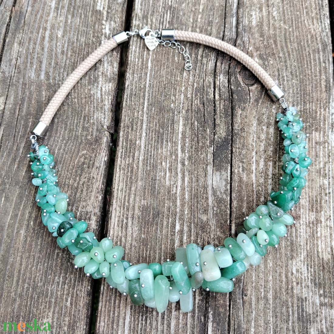 Zöld aventurin nyaklánc  - ékszer - ékszerszett - Meska.hu