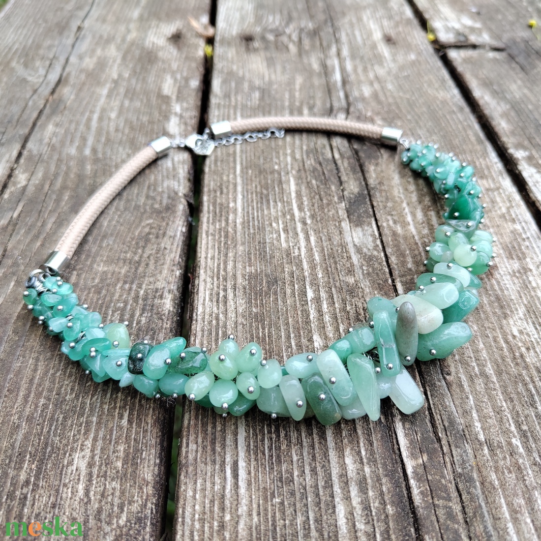 Zöld aventurin nyaklánc  - ékszer - ékszerszett - Meska.hu