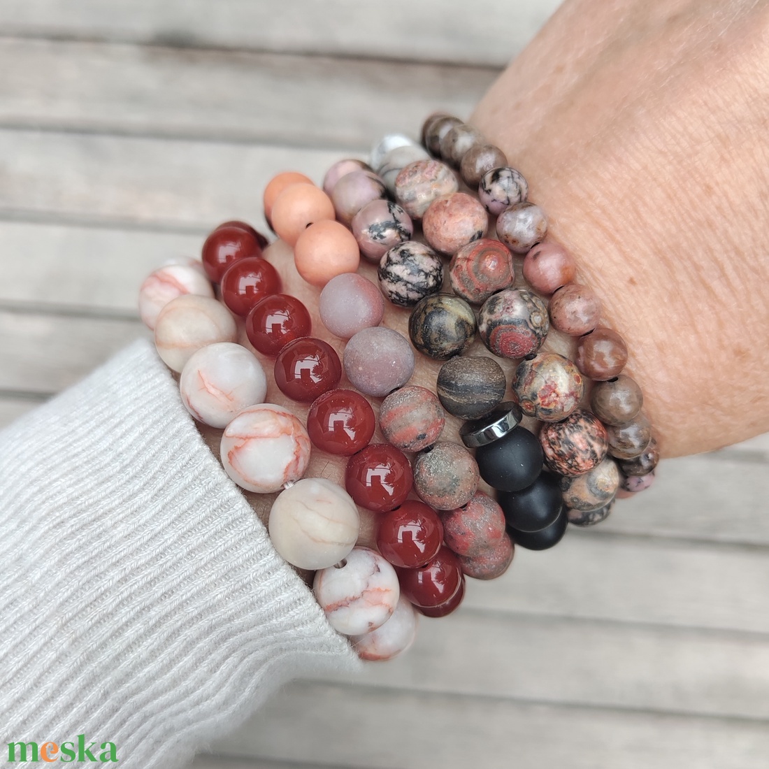 Ásványgyöngy karkötő - ékszer - karkötő - gyöngyös karkötő - Meska.hu Ásványgyöngy karkötő - ékszer - karkötő - gyöngyös karkötő - Meska.hu