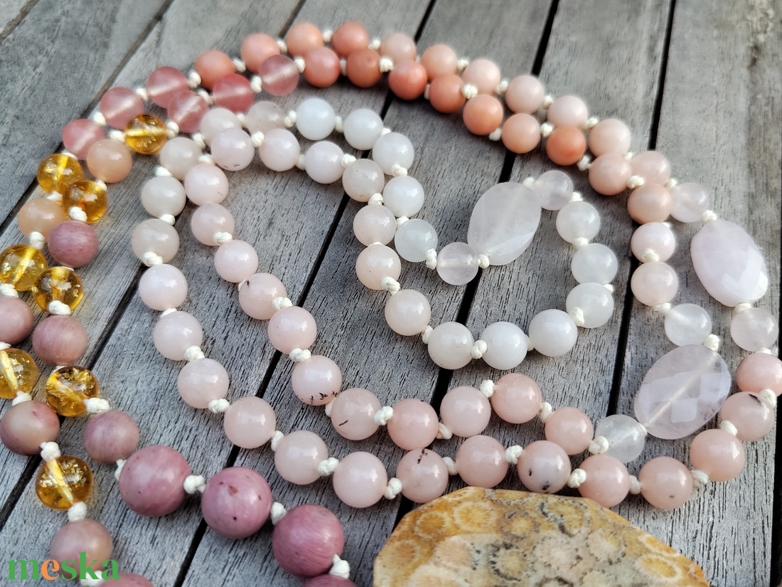 Ásványgyöngy mala nyaklánc  - ékszer - ékszerszett - Meska.hu