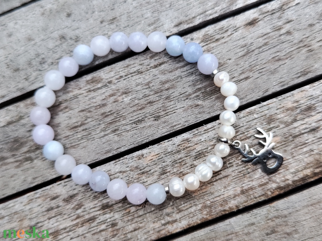 Karácsonyi ásványgyöngy karkötő  - ékszer - karkötő - gyöngyös karkötő - Meska.hu