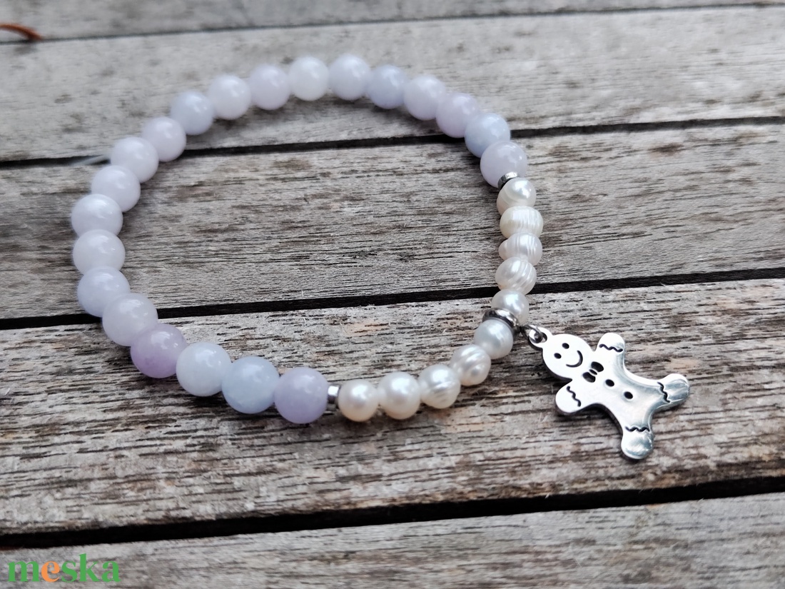 Karácsonyi ásványgyöngy karkötő  - ékszer - karkötő - gyöngyös karkötő - Meska.hu